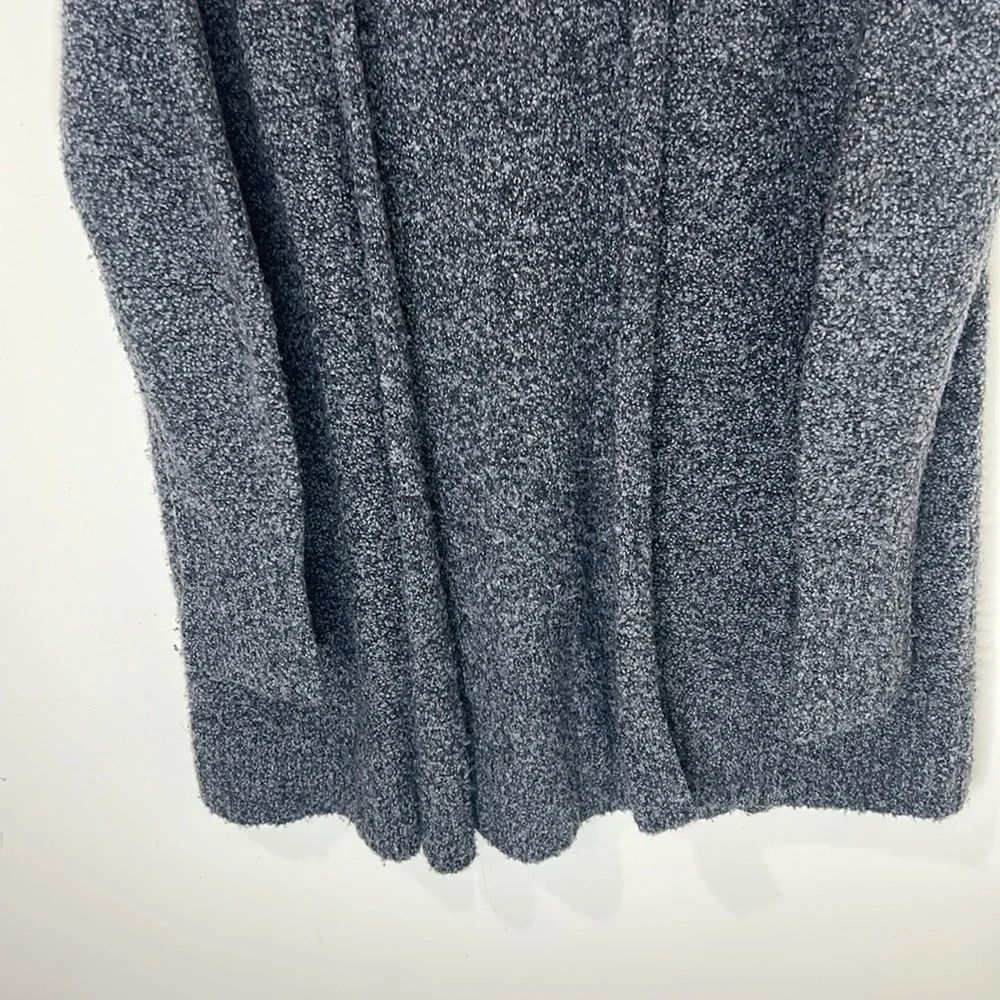 EILEEN FISHER Charcoal Gray Wool Cashmere Blend Nubby Cardigan Sweater Size M